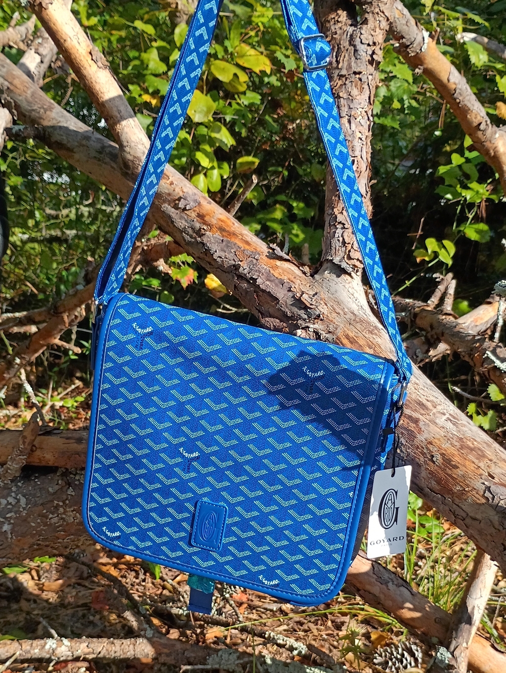 Goyard Blue Patterned Messenger Bag